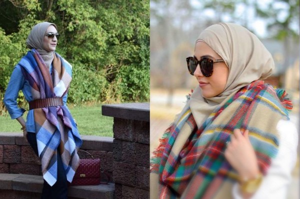 صور موديلات السكارف العريض وكيفية لبسه 4 موديلات السكارف العريض