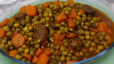 طريقة عمل يخنة البازلاء والجزر