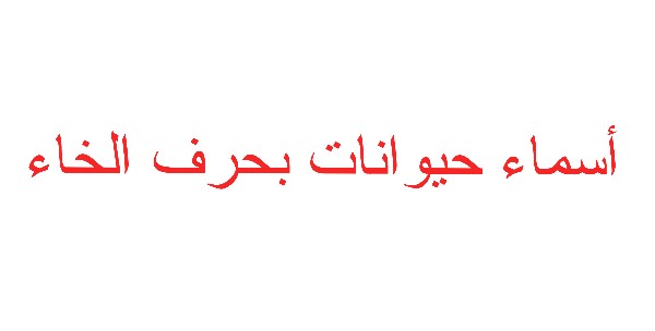 أسماء حيوانات بحرف الخاء